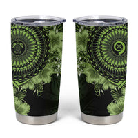 Vanuatu Tumbler Cup Hibisus Polynesian Pattern Green - Polynesian Pride