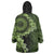 Vanuatu Wearable Blanket Hoodie Hibisus Polynesian Pattern Green - Polynesian Pride