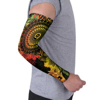 Vanuatu Arm Sleeves Hibisus Polynesian Pattern Reggae - Polynesian Pride