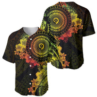 Vanuatu Baseball Jersey Hibisus Polynesian Pattern Reggae - Polynesian Pride