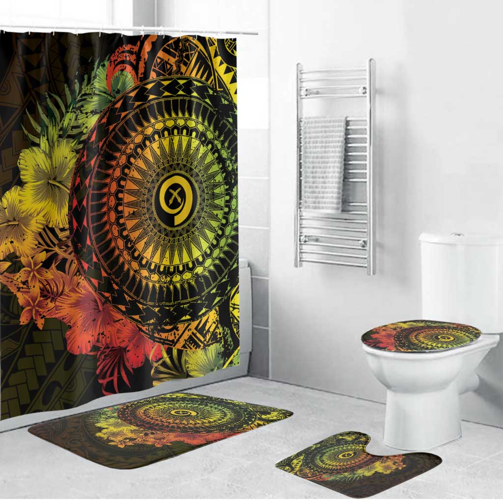 Vanuatu Bathroom Set Hibisus Polynesian Pattern Reggae - Polynesian Pride
