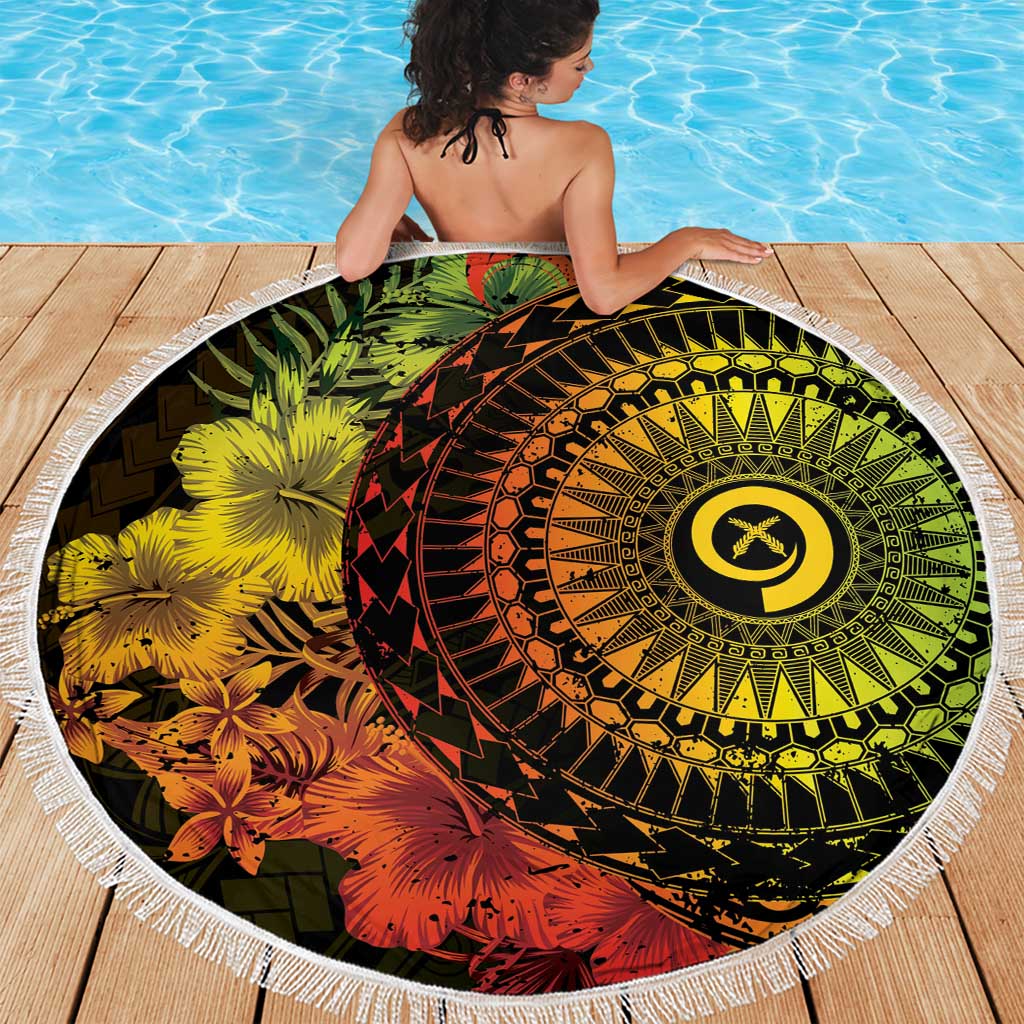 Vanuatu Beach Blanket Hibisus Polynesian Pattern Reggae - Polynesian Pride