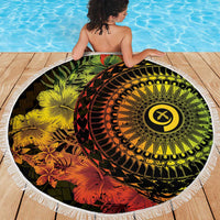Vanuatu Beach Blanket Hibisus Polynesian Pattern Reggae - Polynesian Pride
