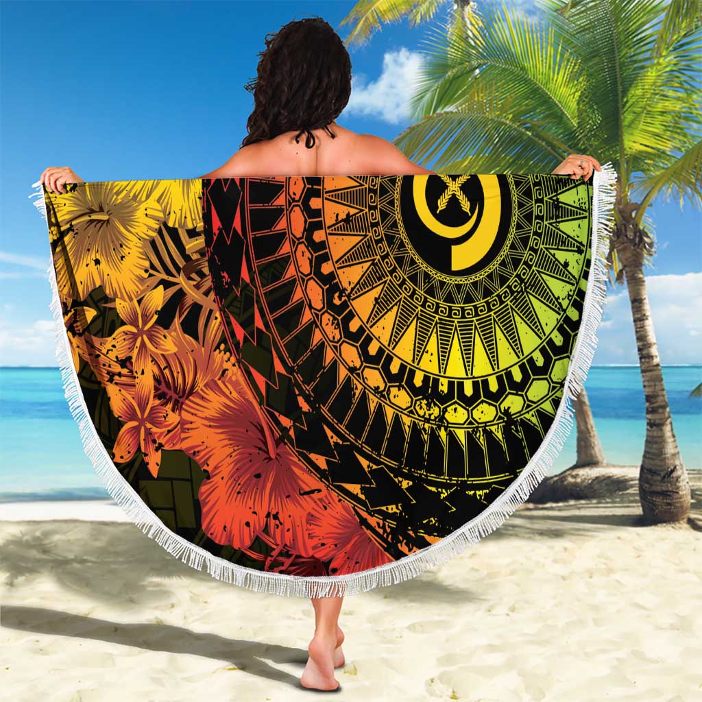 Vanuatu Beach Blanket Hibisus Polynesian Pattern Reggae - Polynesian Pride