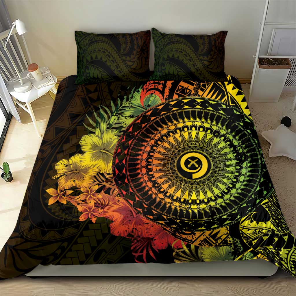 Vanuatu Bedding Set Hibisus Polynesian Pattern Reggae - Polynesian Pride