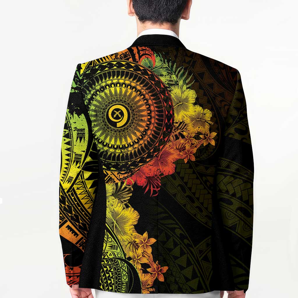 Vanuatu Blazer Hibisus Polynesian Pattern Reggae - Polynesian Pride