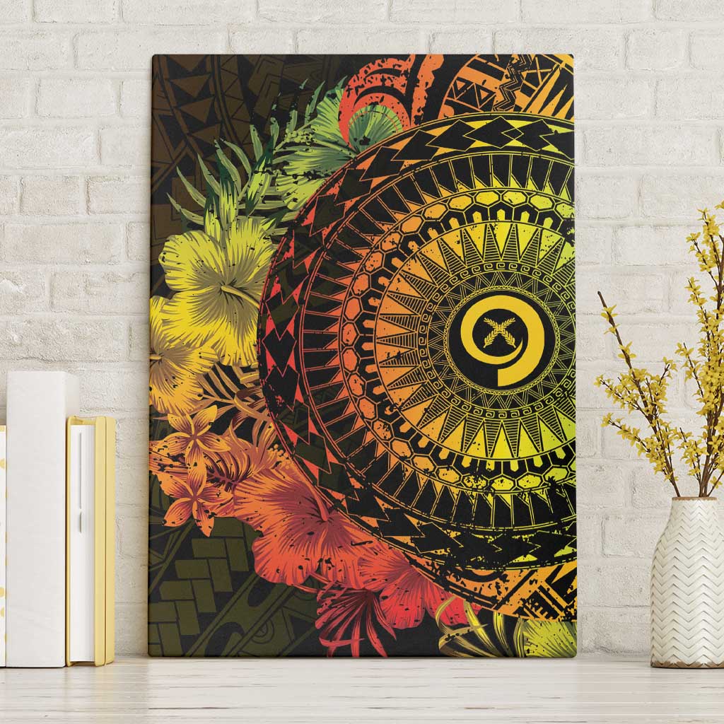 Vanuatu Canvas Wall Art Hibisus Polynesian Pattern Reggae - Polynesian Pride