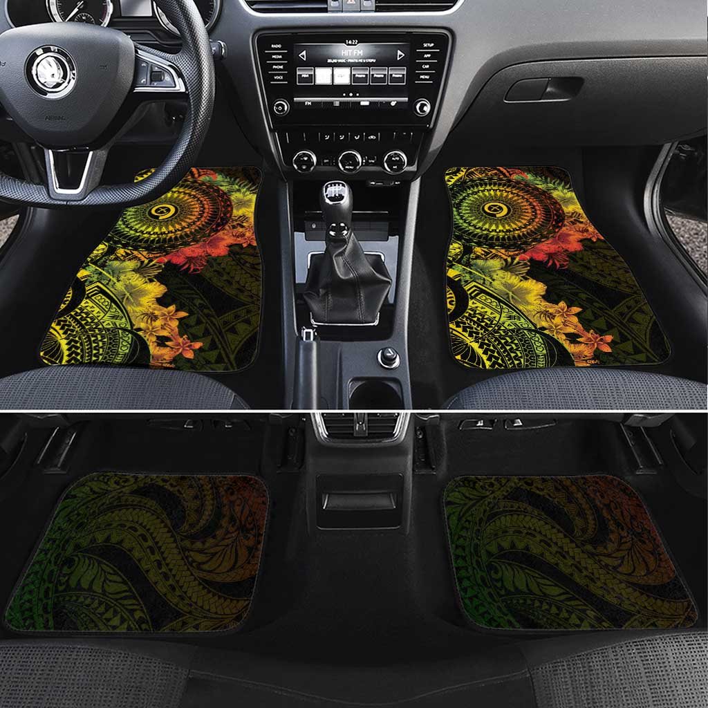 Vanuatu Car Mats Hibisus Polynesian Pattern Reggae - Polynesian Pride