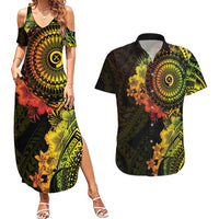 Vanuatu Couples Matching Summer Maxi Dress and Hawaiian Shirt Hibisus Polynesian Pattern Reggae - Polynesian Pride