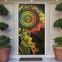 Vanuatu Door Cover Hibisus Polynesian Pattern Reggae - Polynesian Pride