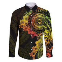 Vanuatu Family Matching Long Sleeve Bodycon Dress and Hawaiian Shirt Hibisus Polynesian Pattern Reggae - Polynesian Pride