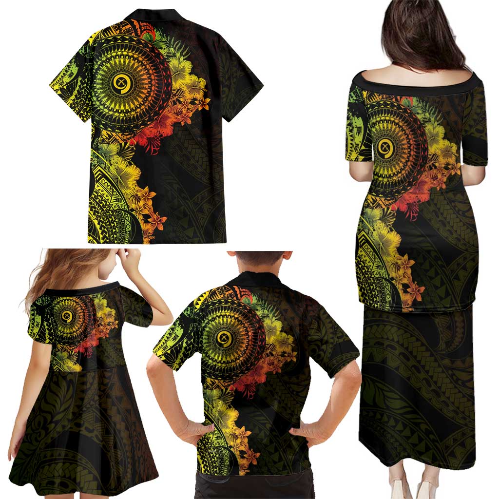 Vanuatu Family Matching Puletasi and Hawaiian Shirt Hibisus Polynesian Pattern Reggae - Polynesian Pride