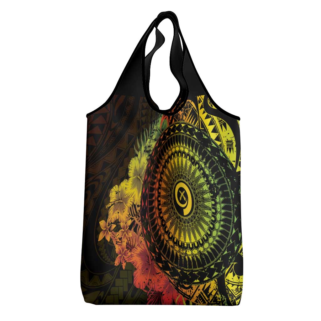 Vanuatu Grocery Bag Hibisus Polynesian Pattern Reggae - Polynesian Pride