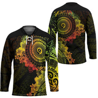 Vanuatu Hockey Jersey Hibisus Polynesian Pattern Reggae - Polynesian Pride