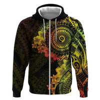 Vanuatu Hoodie Hibisus Polynesian Pattern Reggae - Polynesian Pride