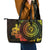 Vanuatu Leather Tote Bag Hibisus Polynesian Pattern Reggae - Polynesian Pride