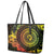 Vanuatu Leather Tote Bag Hibisus Polynesian Pattern Reggae - Polynesian Pride