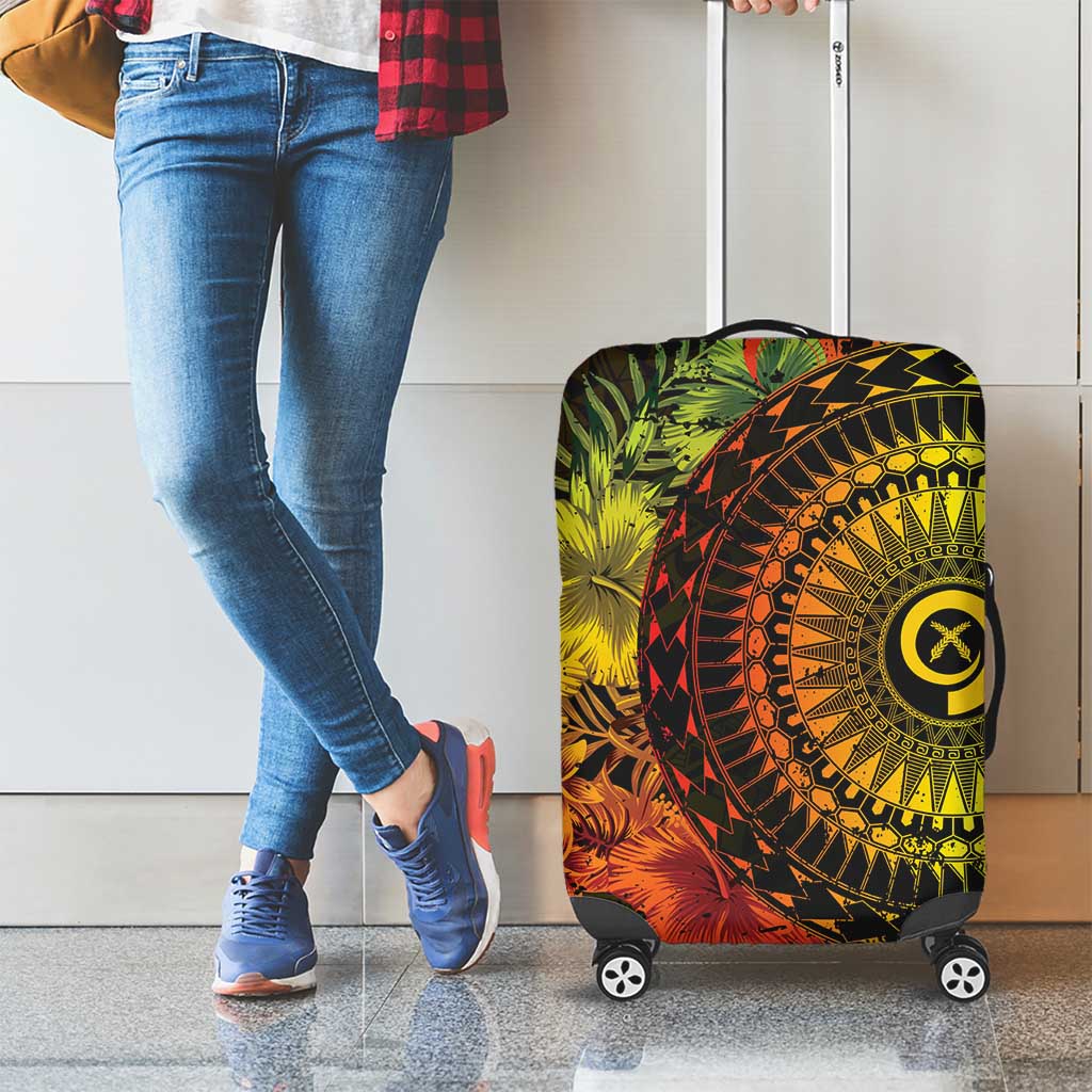 Vanuatu Luggage Cover Hibisus Polynesian Pattern Reggae - Polynesian Pride