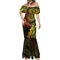 Vanuatu Mermaid Dress Hibisus Polynesian Pattern Reggae - Polynesian Pride