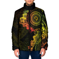 Vanuatu Padded Jacket Hibisus Polynesian Pattern Reggae - Polynesian Pride