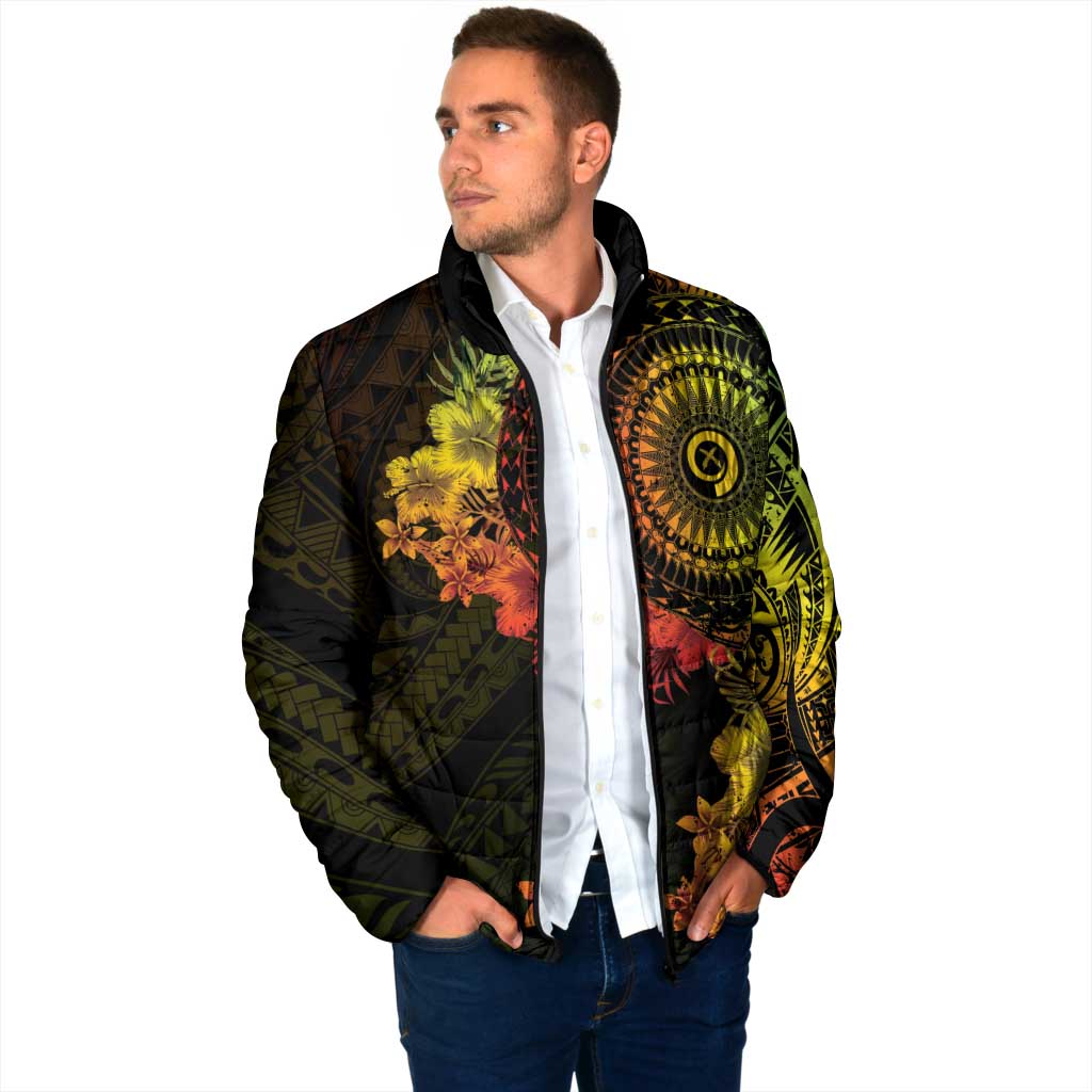 Vanuatu Padded Jacket Hibisus Polynesian Pattern Reggae - Polynesian Pride