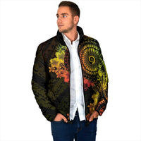 Vanuatu Padded Jacket Hibisus Polynesian Pattern Reggae - Polynesian Pride