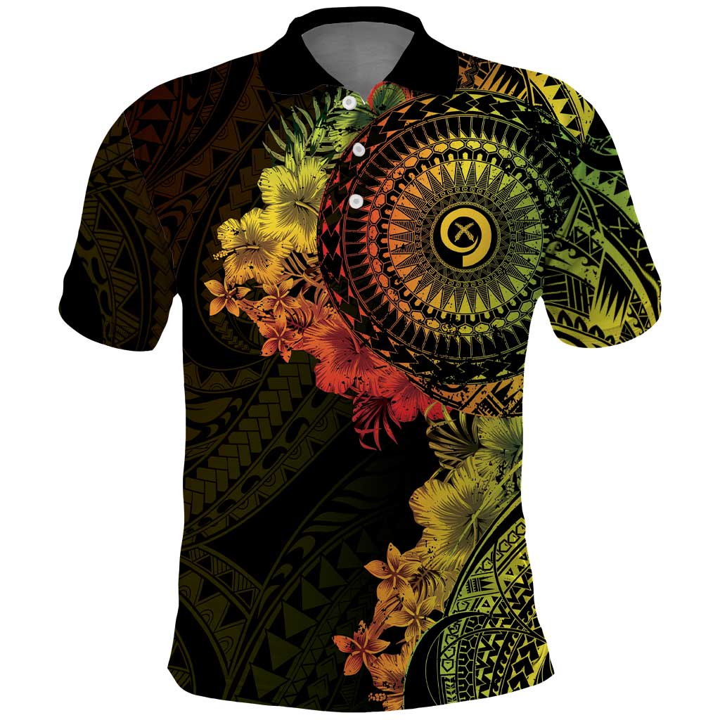 Vanuatu Polo Shirt Hibisus Polynesian Pattern Reggae LT14 Reggae - Polynesian Pride