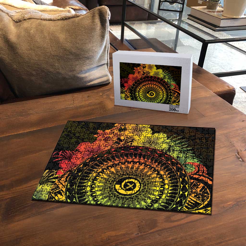 Vanuatu Puzzle Hibisus Polynesian Pattern Reggae - Polynesian Pride