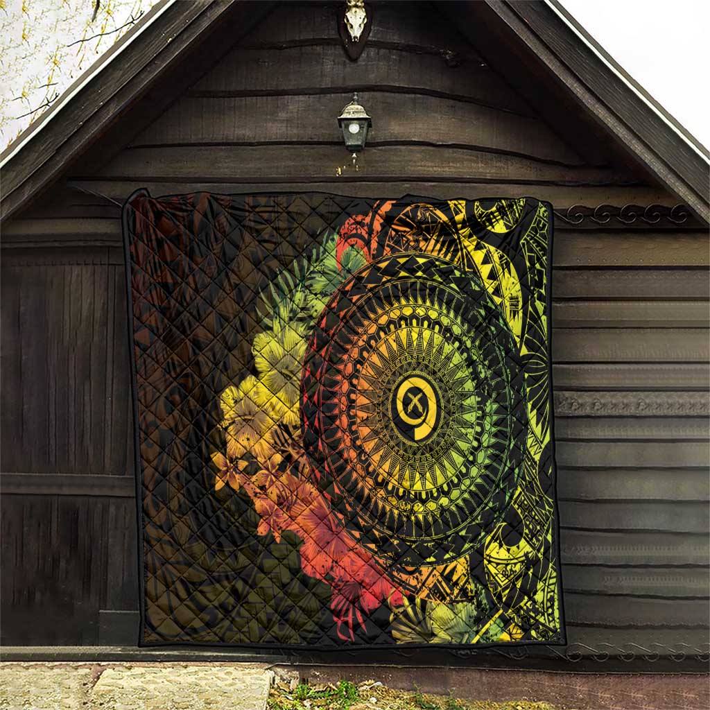 Vanuatu Quilt Hibisus Polynesian Pattern Reggae - Polynesian Pride