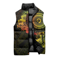 Vanuatu Sleeveless Puffer Jacket Hibisus Polynesian Pattern Reggae - Polynesian Pride