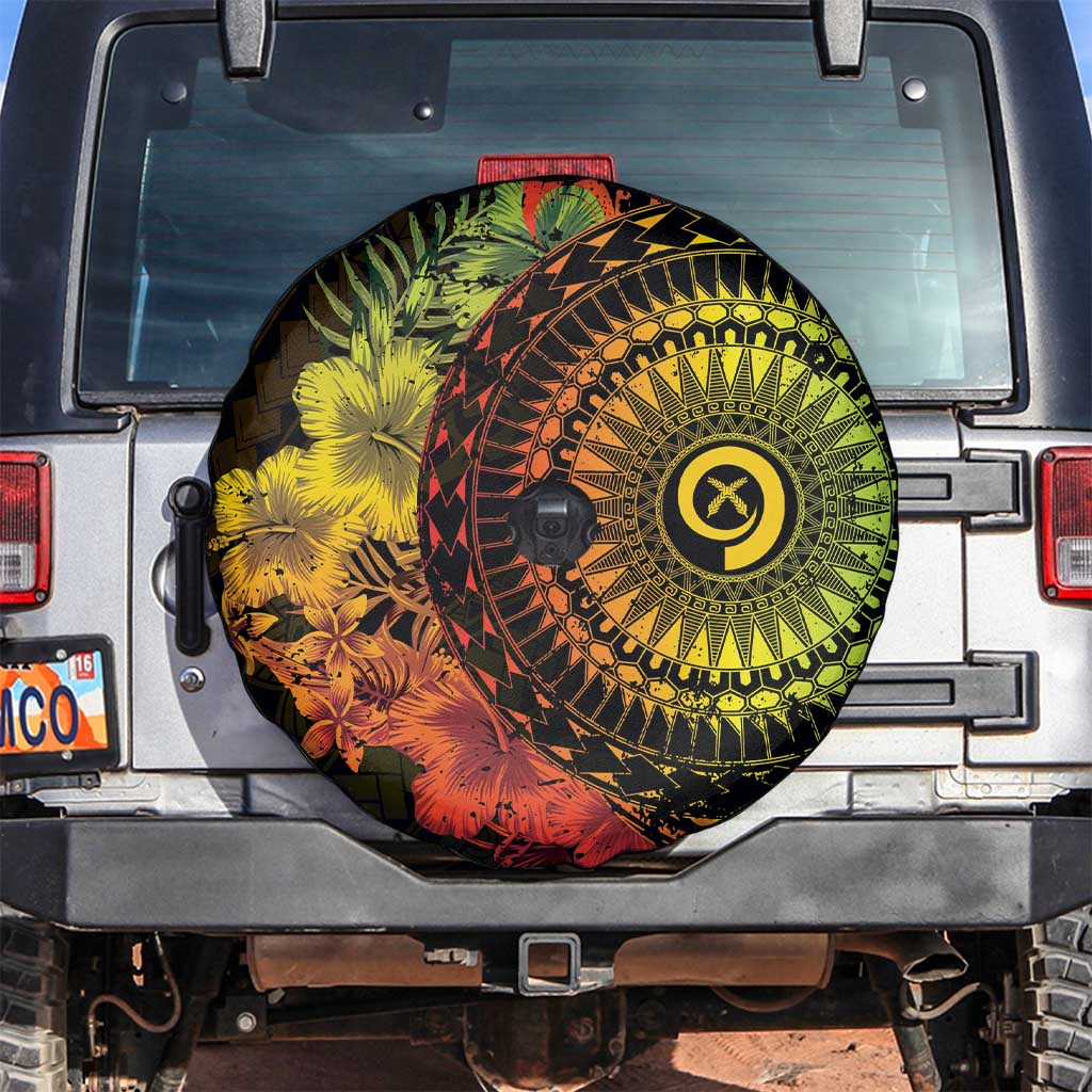 Vanuatu Spare Tire Cover Hibisus Polynesian Pattern Reggae - Polynesian Pride