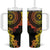 Vanuatu Tumbler With Handle Hibisus Polynesian Pattern Reggae - Polynesian Pride