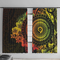 Vanuatu Window Curtain Hibisus Polynesian Pattern Reggae - Polynesian Pride