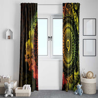 Vanuatu Window Curtain Hibisus Polynesian Pattern Reggae - Polynesian Pride