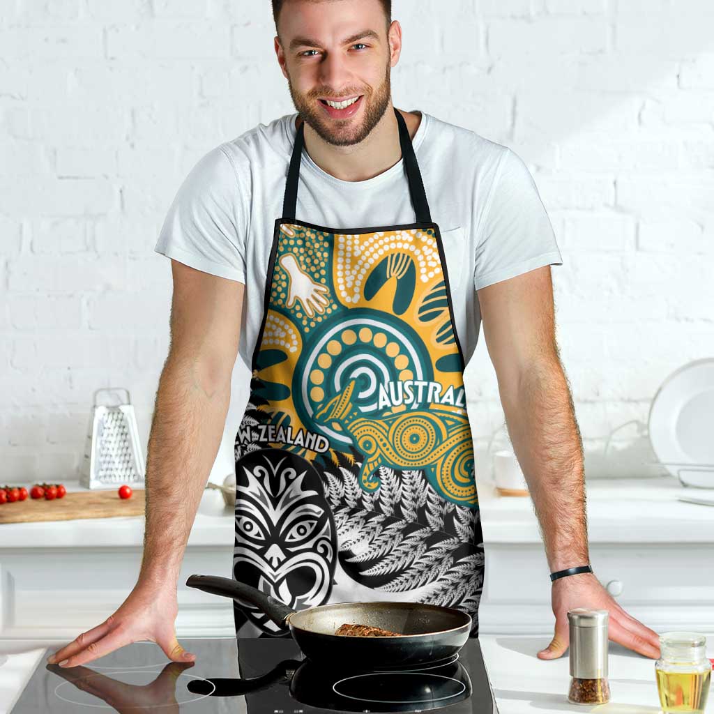 New Zealand Australia Rugby Apron Wallabies Aboriginal All Black Maori Tiki Together - Polynesian Pride