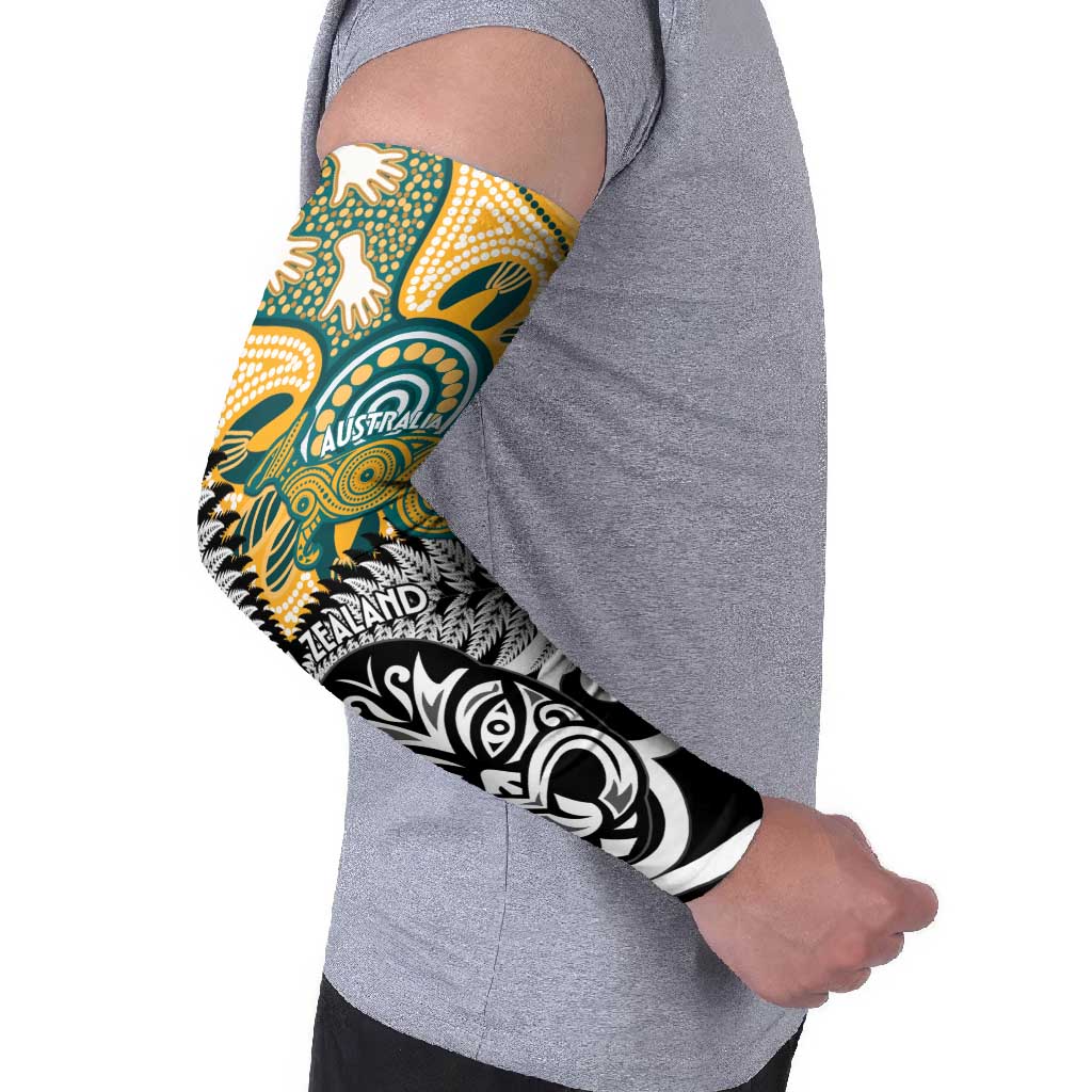 New Zealand Australia Rugby Arm Sleeves Wallabies Aboriginal All Black Maori Tiki Together - Polynesian Pride