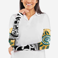 New Zealand Australia Rugby Arm Sleeves Wallabies Aboriginal All Black Maori Tiki Together - Polynesian Pride