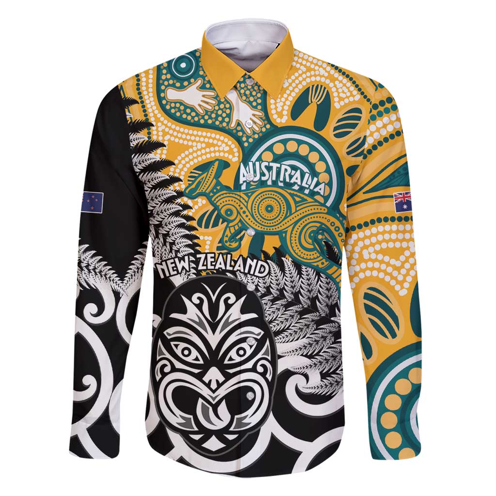 New Zealand Australia Rugby Custom Family Matching Summer Maxi Dress and Hawaiian Shirt Wallabies Aboriginal All Black Maori Tiki Together - Polynesian Pride