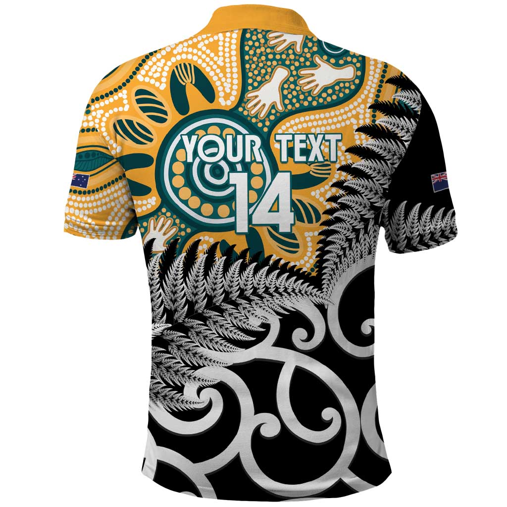New Zealand Australia Rugby Custom Polo Shirt Wallabies Aboriginal All Black Maori Tiki Together - Polynesian Pride
