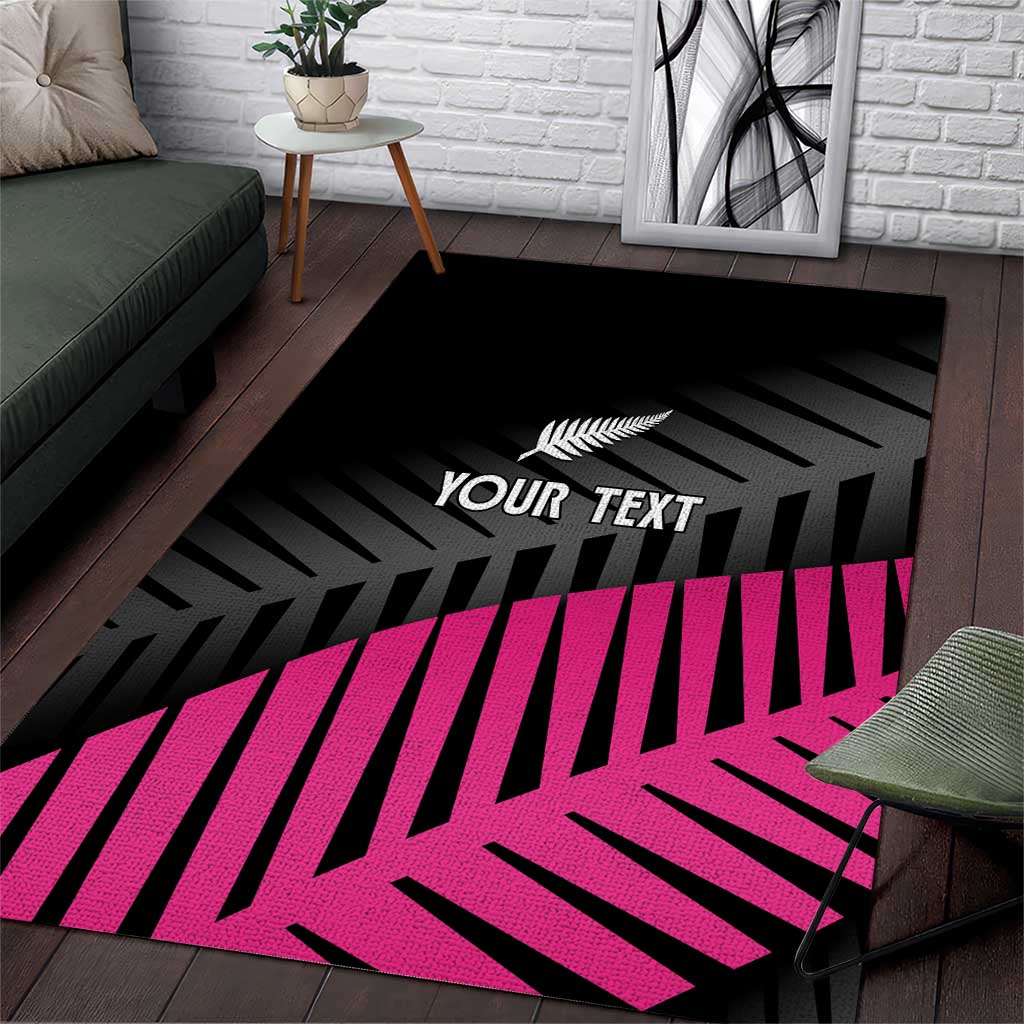 New Zealand Silver Fern Rugby Custom Area Rug 2025 All Black Go Champions - Polynesian Pride