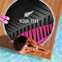 New Zealand Silver Fern Rugby Custom Beach Blanket 2025 All Black Go Champions - Polynesian Pride