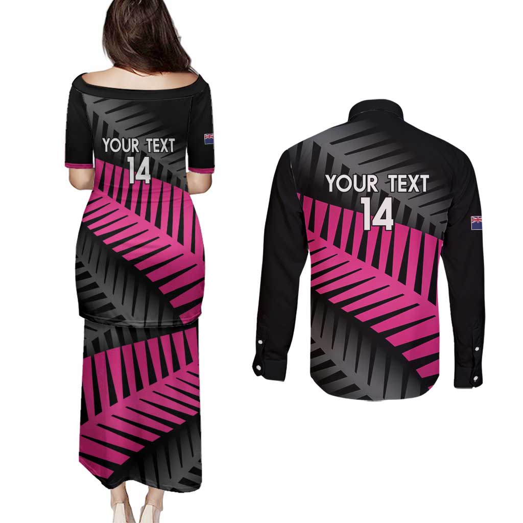 New Zealand Silver Fern Rugby Custom Couples Matching Puletasi and Long Sleeve Button Shirt 2025 All Black Go Champions - Polynesian Pride