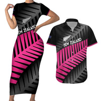 New Zealand Silver Fern Rugby Custom Couples Matching Short Sleeve Bodycon Dress and Hawaiian Shirt 2025 All Black Go Champions - Polynesian Pride