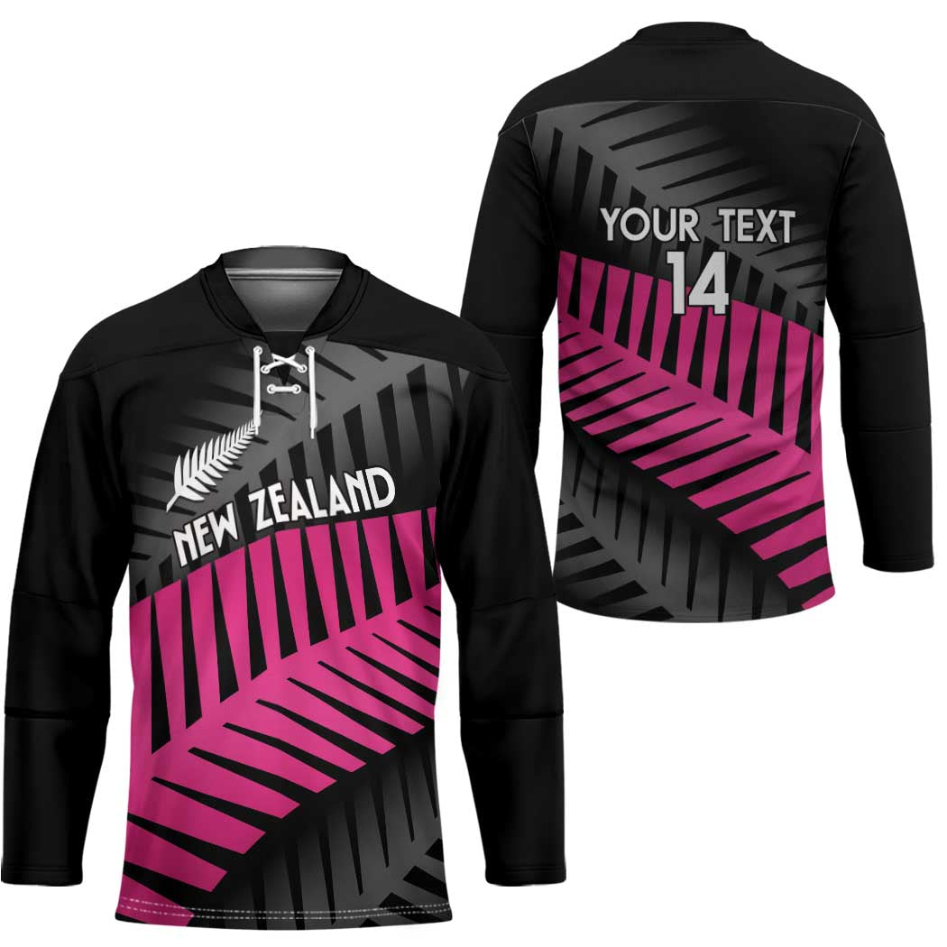 New Zealand Silver Fern Rugby Custom Hockey Jersey 2025 All Black Go Champions - Polynesian Pride