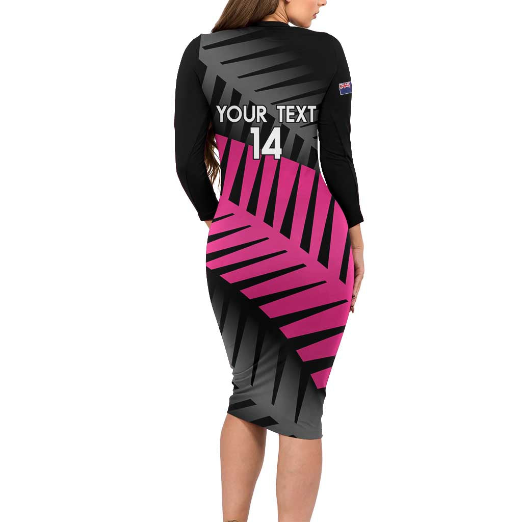 New Zealand Silver Fern Rugby Custom Long Sleeve Bodycon Dress 2025 All Black Go Champions - Polynesian Pride