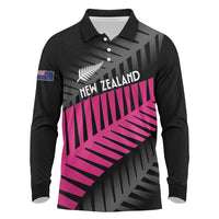 New Zealand Silver Fern Rugby Custom Long Sleeve Polo Shirt 2025 All Black Go Champions - Polynesian Pride