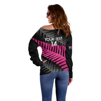 New Zealand Silver Fern Rugby Custom Off Shoulder Sweater 2025 All Black Go Champions - Polynesian Pride