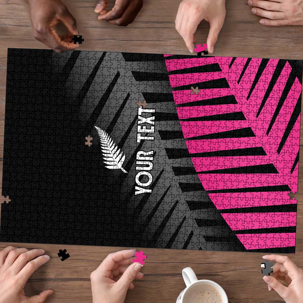 New Zealand Silver Fern Rugby Custom Puzzle 2025 All Black Go Champions - Polynesian Pride