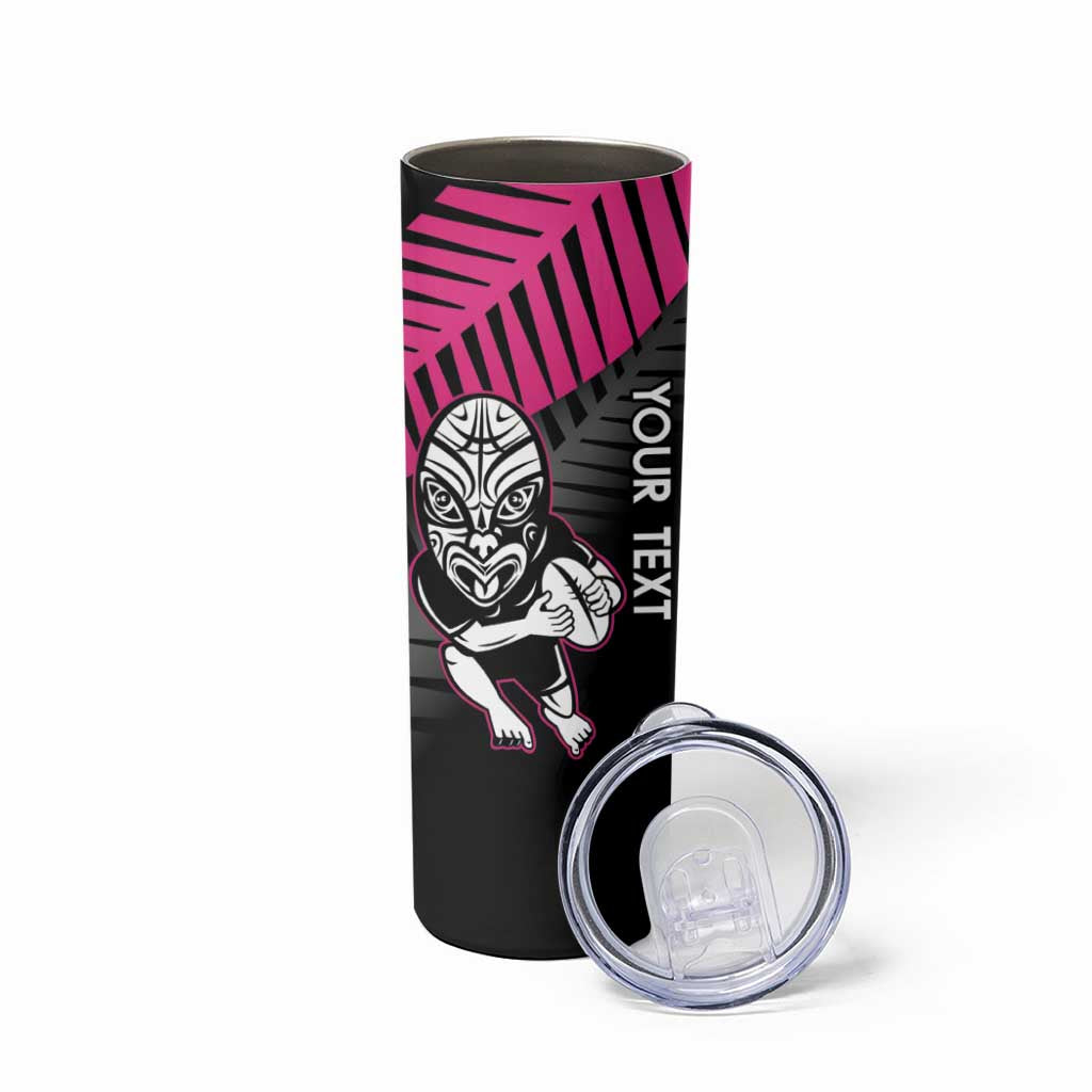 New Zealand Silver Fern Rugby Custom Skinny Tumbler 2025 All Black Go Champions - Polynesian Pride