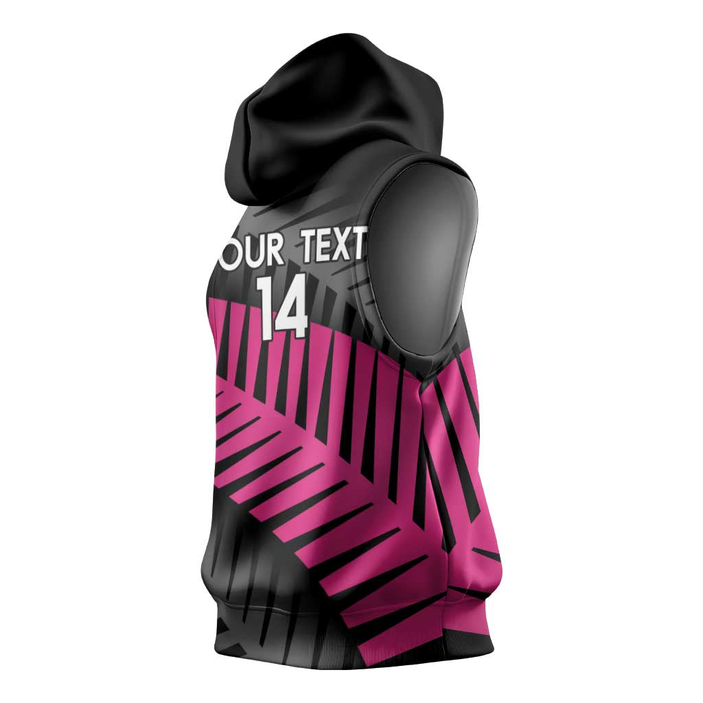 New Zealand Silver Fern Rugby Custom Sleeveless Hoodie 2025 All Black Go Champions - Polynesian Pride